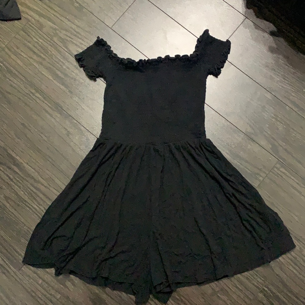 black lettuce hem romper